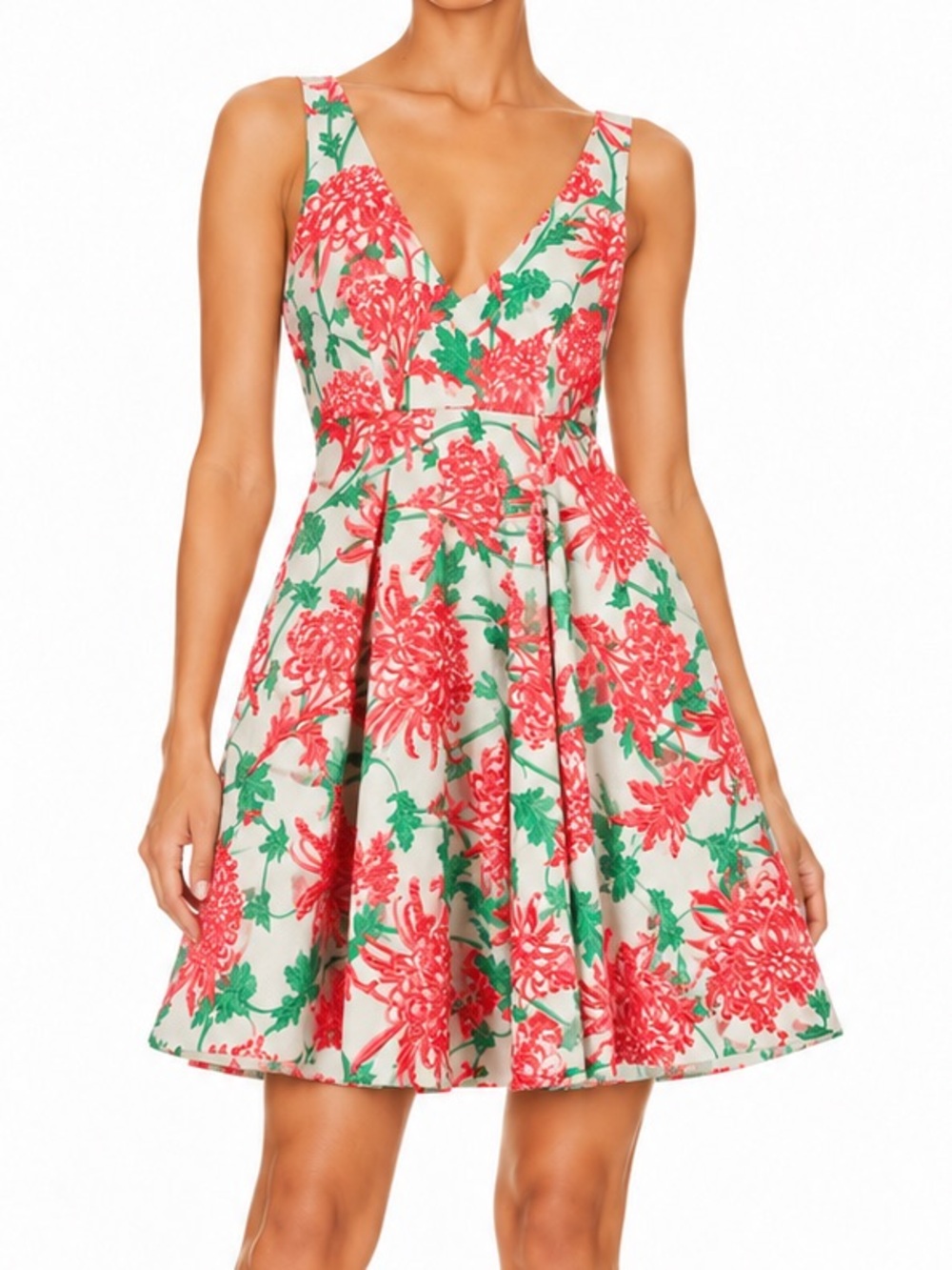 P.A.R.O.S.H. Made in Italy Embroidered Floral Fit & Flare Dress Luxury Size M